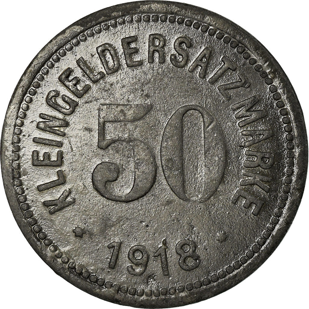 Coin, Germany, Stadt Hof, Kriegsgeldersatzmarke, Hof, 50 Pfennig, 1918