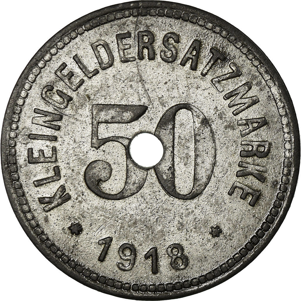 Coin, Germany, Stadt Hof, Kriegsgeldersatzmarke, Hof, 50 Pfennig, 1918