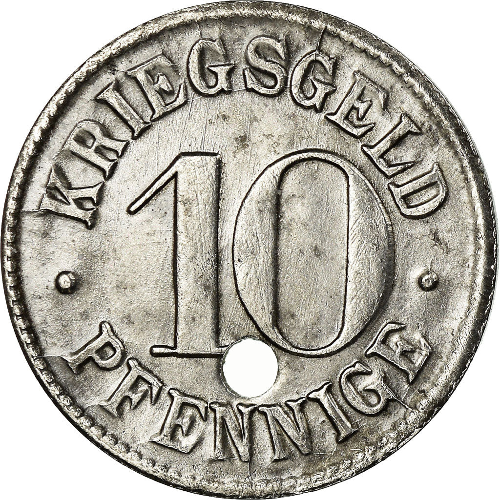 Coin, Germany, Stadtgemeinde Heidelberg, Kriegsgeld, Heidelberg, 10 Pfennig