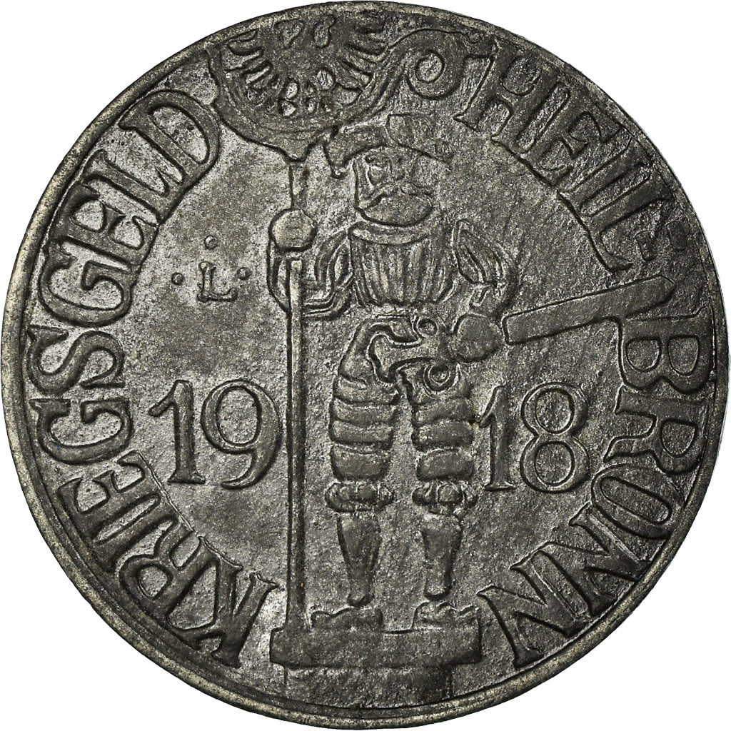 Coin, Germany, Kriegsgeld, Heil-Bronn, 10 Pfennig, 1918, EF(40-45), Zinc