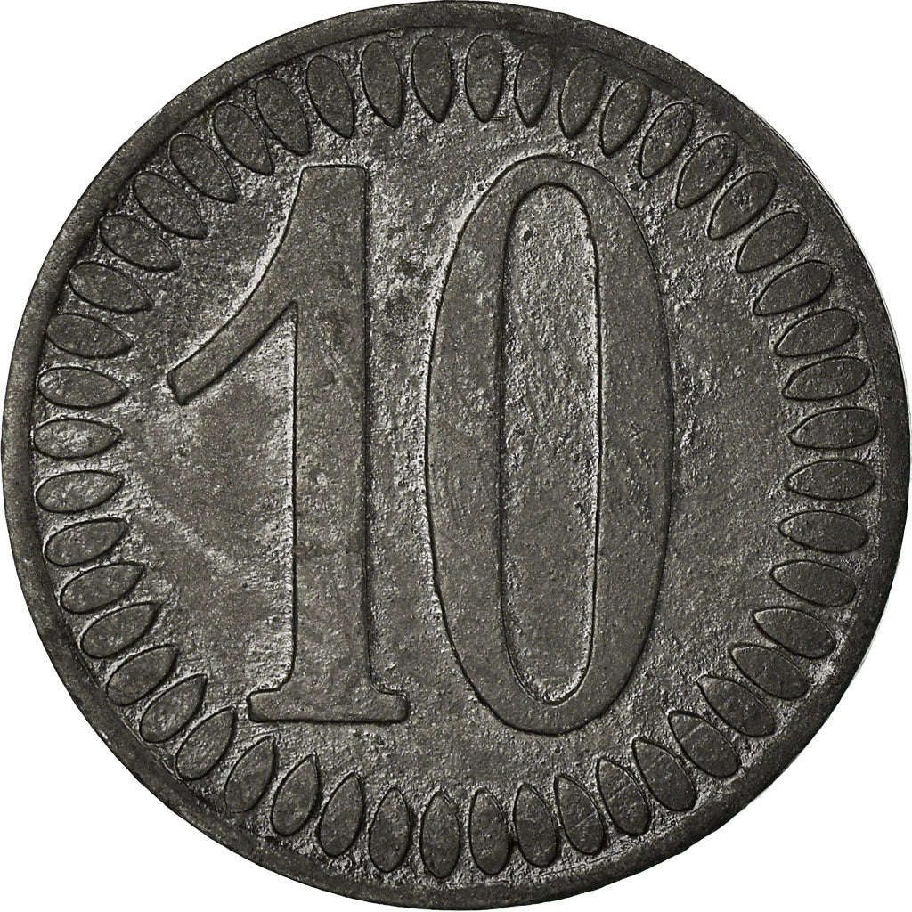 Coin, Germany, Kriegsgeld, Heil-Bronn, 10 Pfennig, 1918, EF(40-45), Zinc