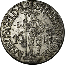 Coin, Germany, Kriegsgeld, Heil-Bronn, 10 Pfennig, 1918, AU(50-53), Iron