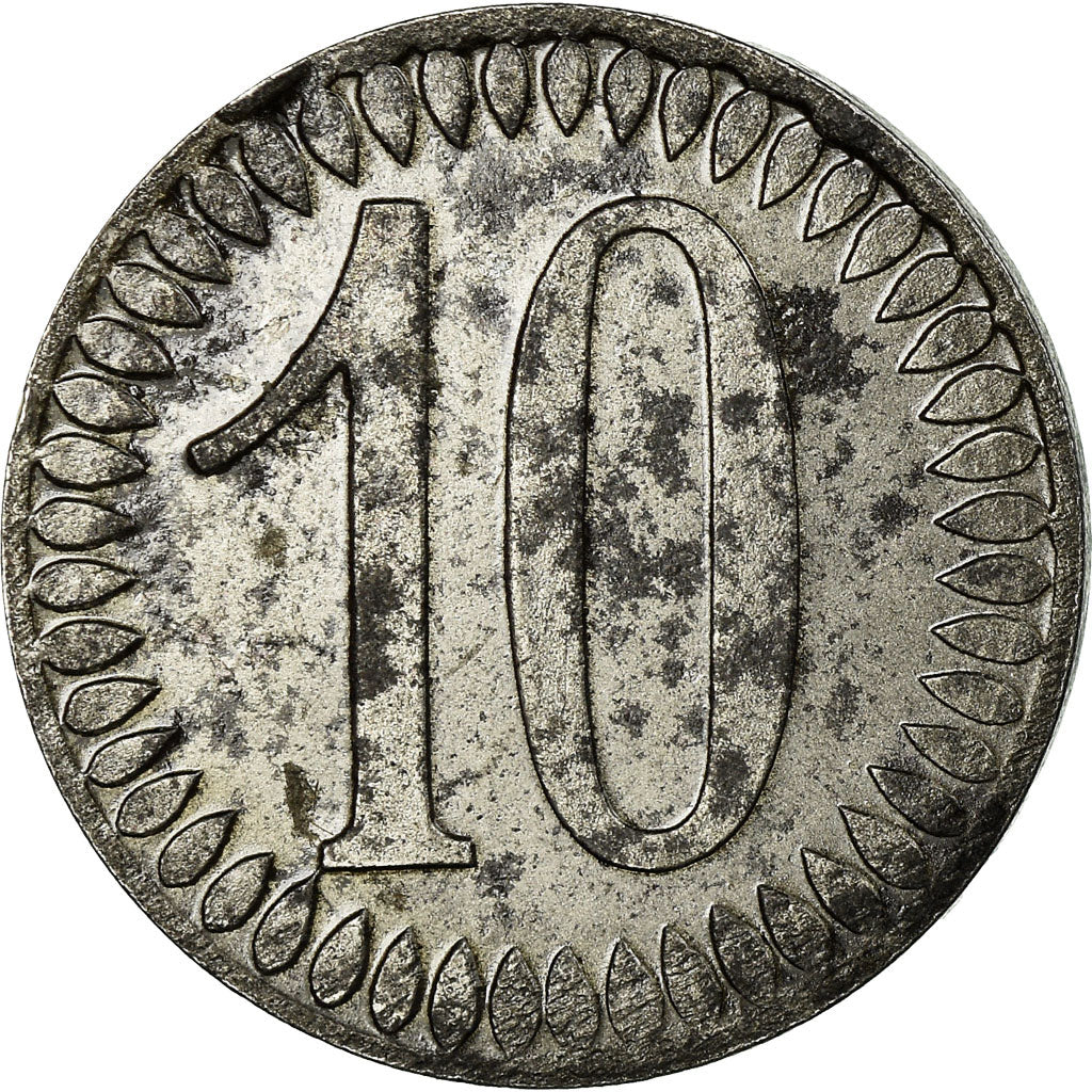 Coin, Germany, Kriegsgeld, Heil-Bronn, 10 Pfennig, 1918, AU(50-53), Iron