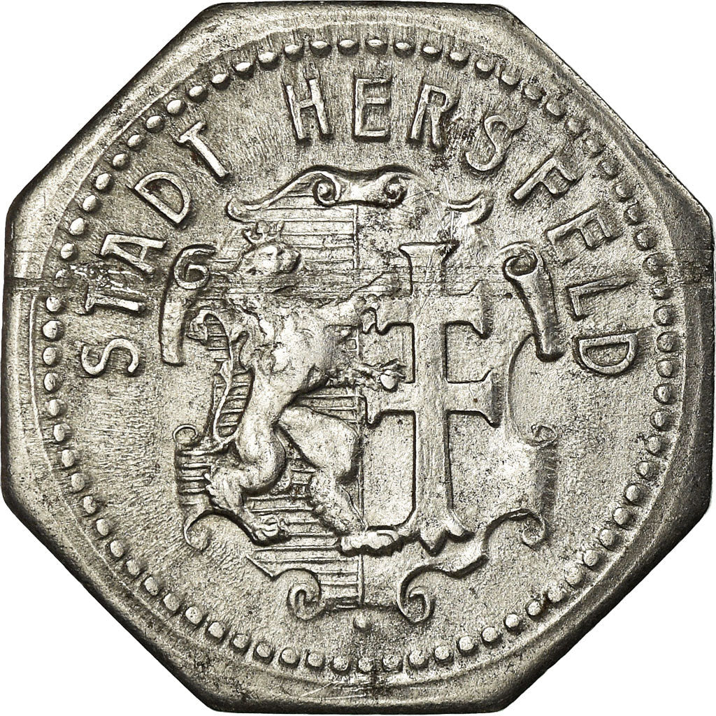 Moneta, Germania, Kleingeldersatzmarke, Hersfeld, 10 Pfennig, 1918, BB+, Ferro