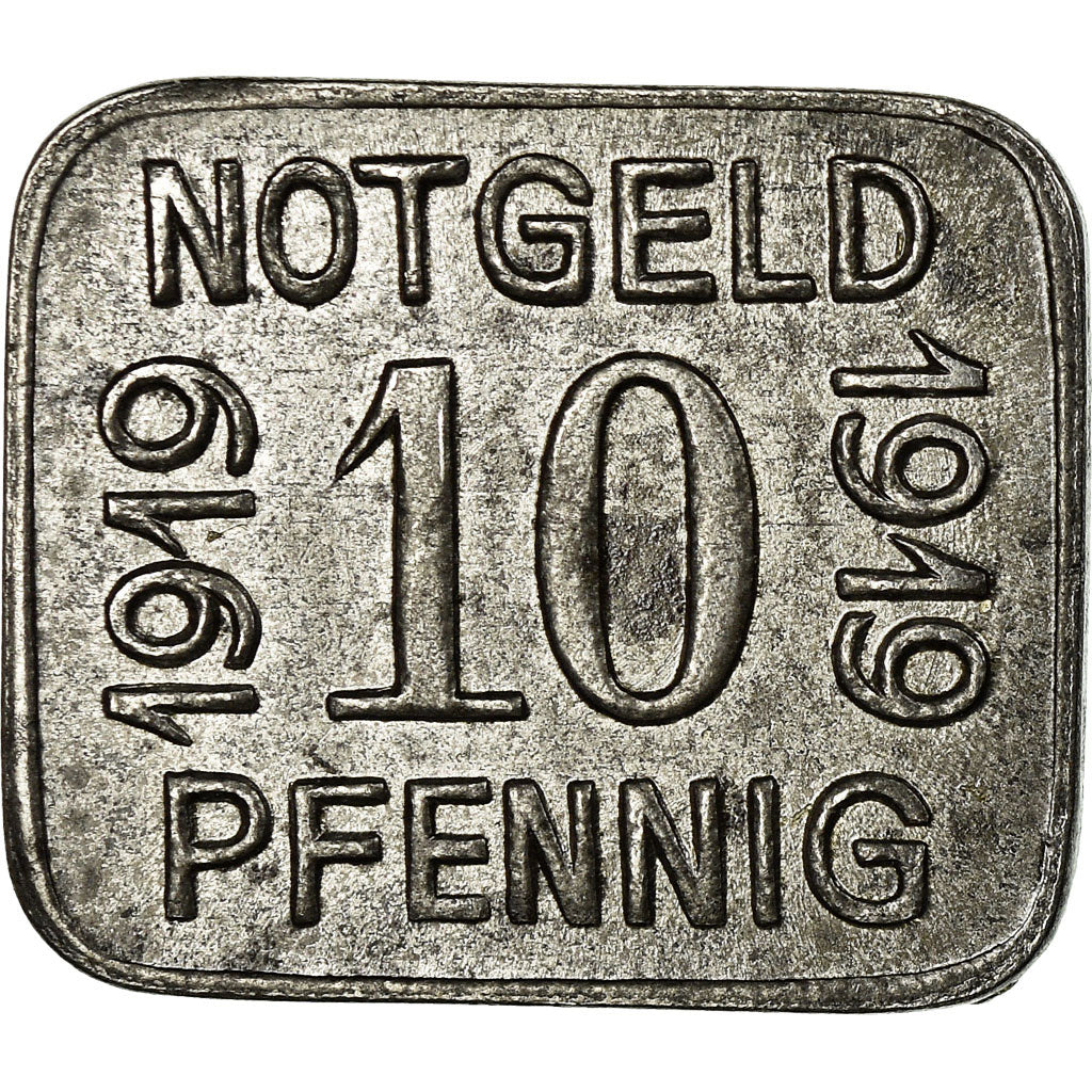 Coin, Germany, Grünber Schl. Notgeld, Grünberg, 10 Pfennig, 1919, EF(40-45)
