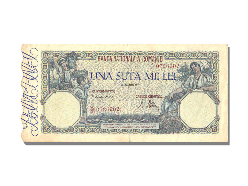 Romania, 100 000 Lei, 1946, 1946-12-20, UNC(63), K/3