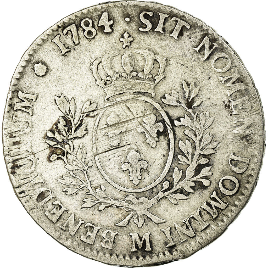 Moneda, Francia, Louis XVI, Ecu aux branches d'olivier, 1784, Toulouse, BC+