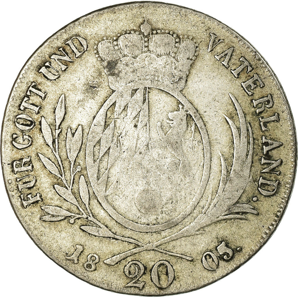 Münze, Deutsch Staaten, BAVARIA, Maximilian IV, Josef, 20 Kreuzer, 1805