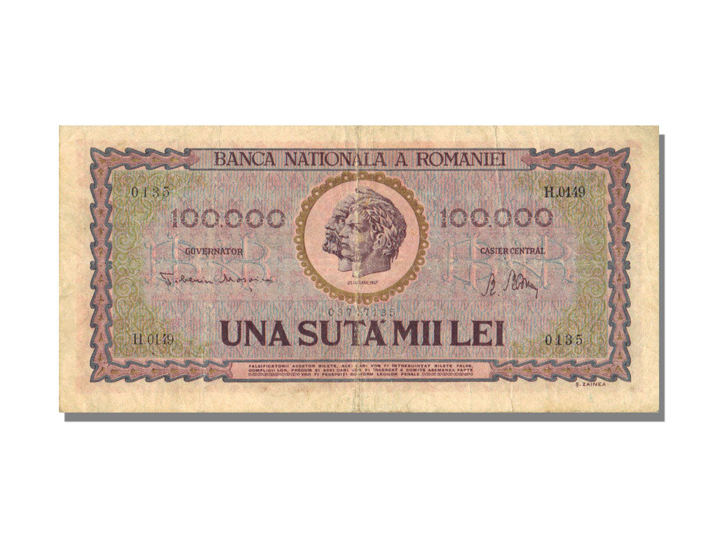 Romania, 100 000 Lei, 1947, 1947-11-25, AU(55-58), H.0149