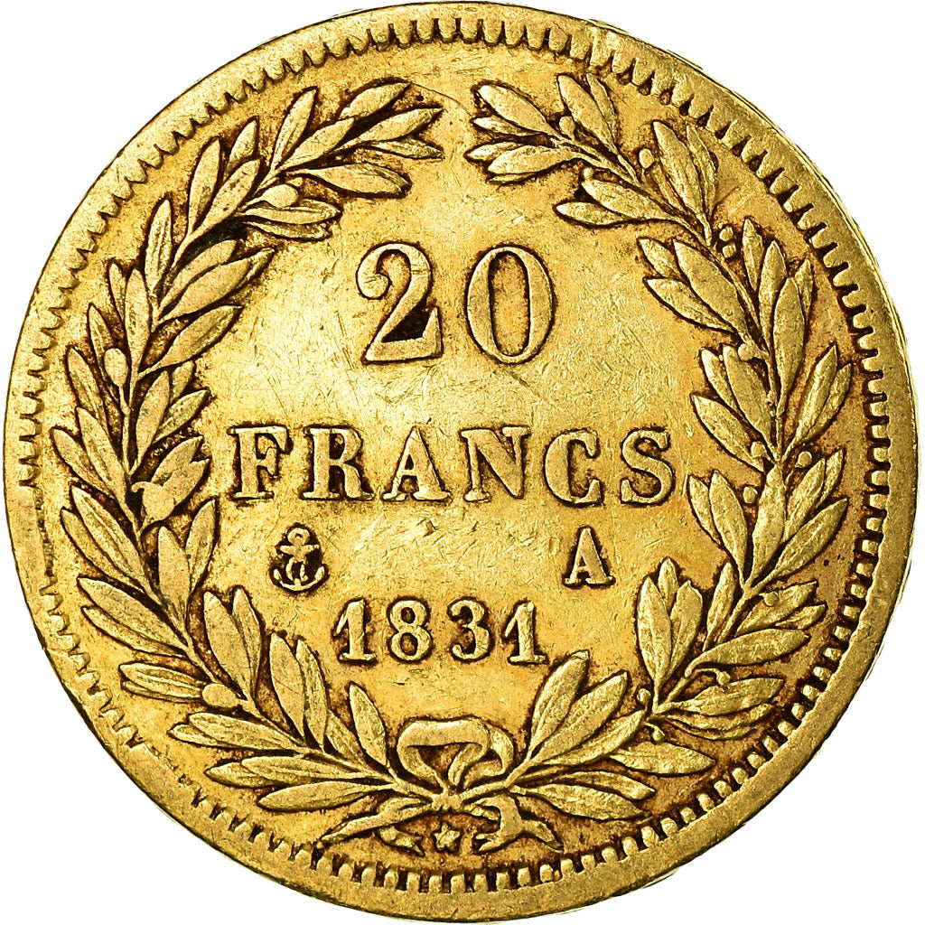 Coin, France, Louis-Philippe, 20 Francs, 1831, Paris, EF(40-45), Gold, KM:739.1