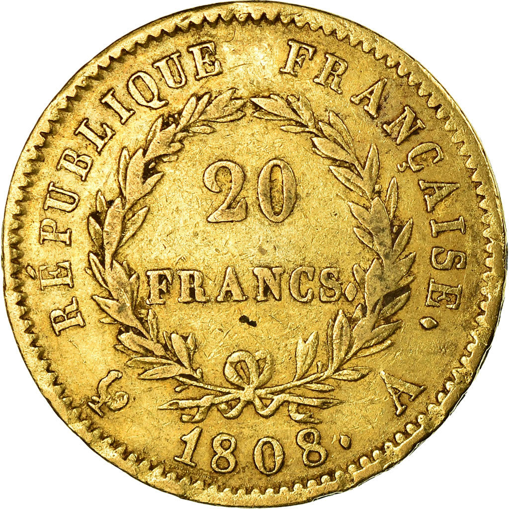 Moneta, Francja, Napoléon I, 20 Francs, 1808, Paris, EF(40-45), Złoto