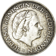 Coin, Netherlands, Juliana, 2-1/2 Gulden, 1966, EF(40-45), Silver, KM:185