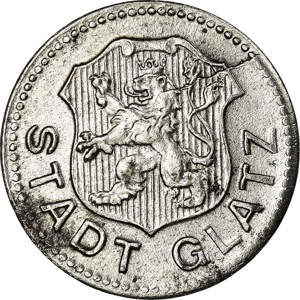 Coin, Germany, Stadt Glatz, Kriegsgeld, Glatz, 10 Pfennig, EF(40-45), Iron