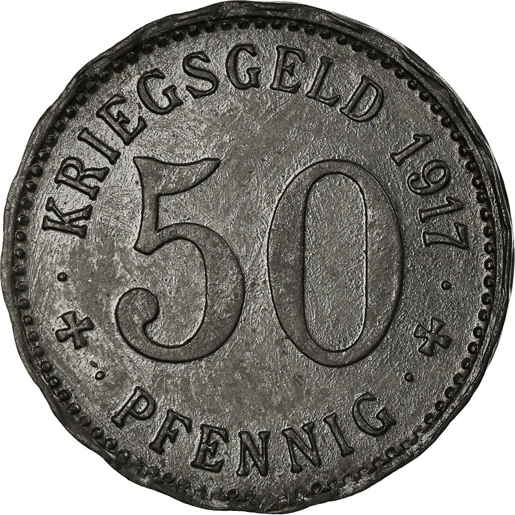 Coin, Germany, Stadt Hagen, Kriegsgeld, Hagen, 50 Pfennig, 1917, AU(55-58), Zinc