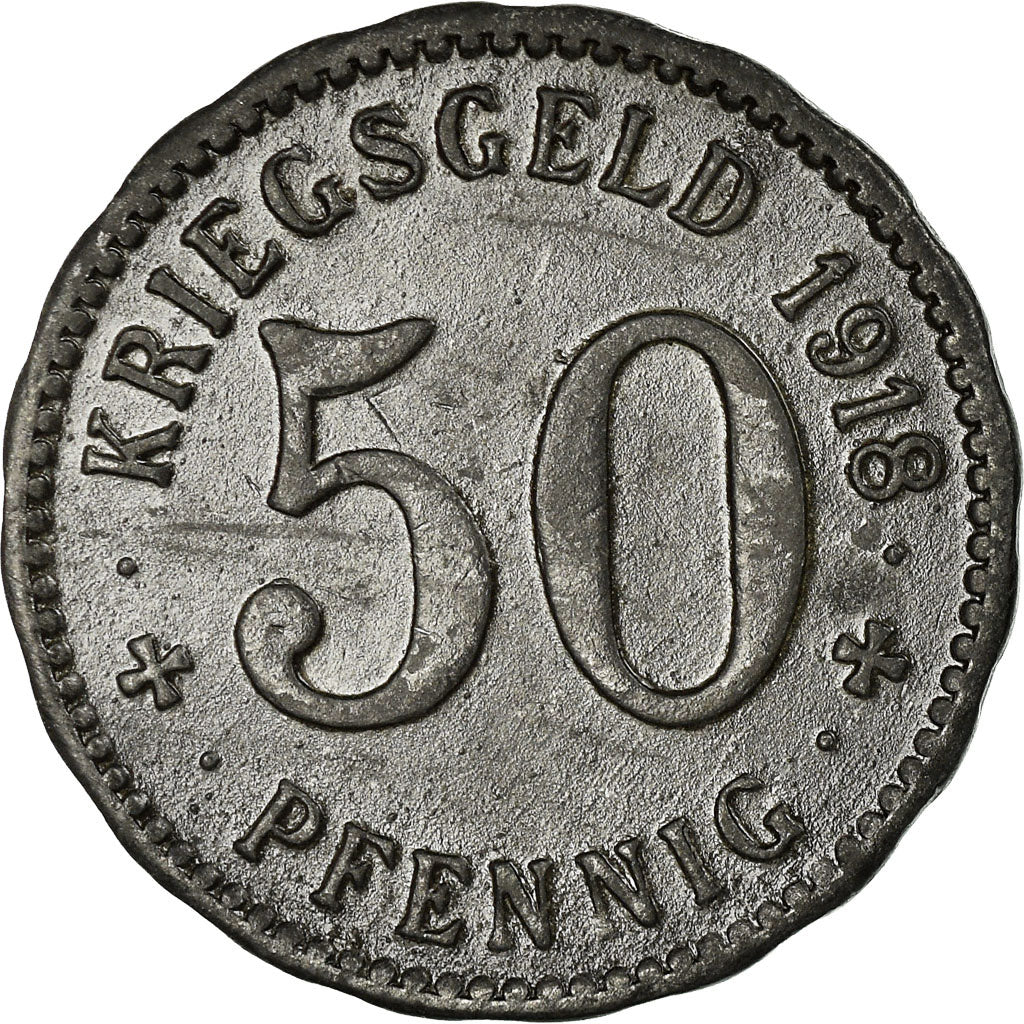 Monnaie, Allemagne, Stadt Hagen, Kriegsgeld, Hagen, 50 Pfennig, 1918, TTB+, Zinc