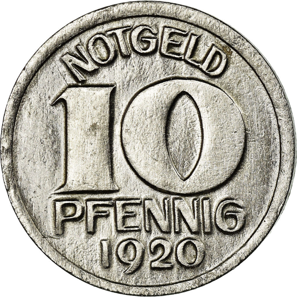 Monnaie, Allemagne, Stadt Halle, Notgeld, Hall, 10 Pfennig, 1920, TTB, Iron
