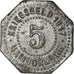 Moneda, Alemania, Hamborn a RH, Kriegsgeld, Hamborn, 5 Pfennig, 1917, MBC, Cinc