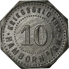 Moneta, Germania, Hamborn a RH, Kriegsgeld, Hamborn, 10 Pfennig, 1917, BB, Zinco