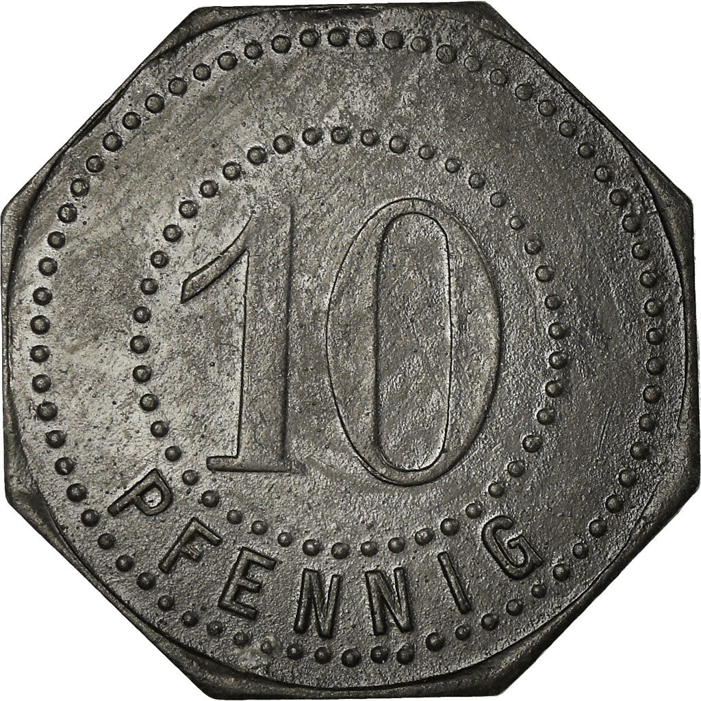 Moneta, Germania, Hamborn a RH, Kriegsgeld, Hamborn, 10 Pfennig, 1917, BB, Zinco