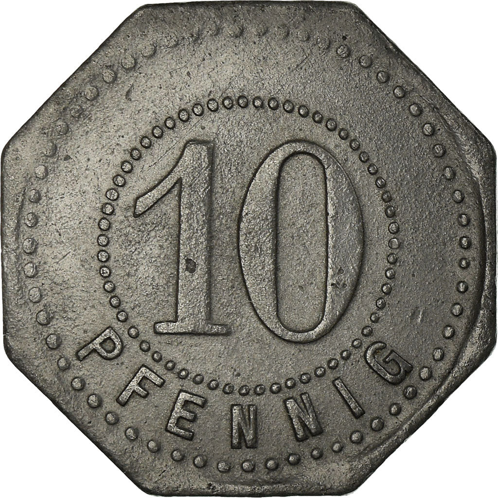 Moneta, Germania, Hamborn a RH, Kriegsgeld, Hamborn, 10 Pfennig, 1917, BB, Zinco