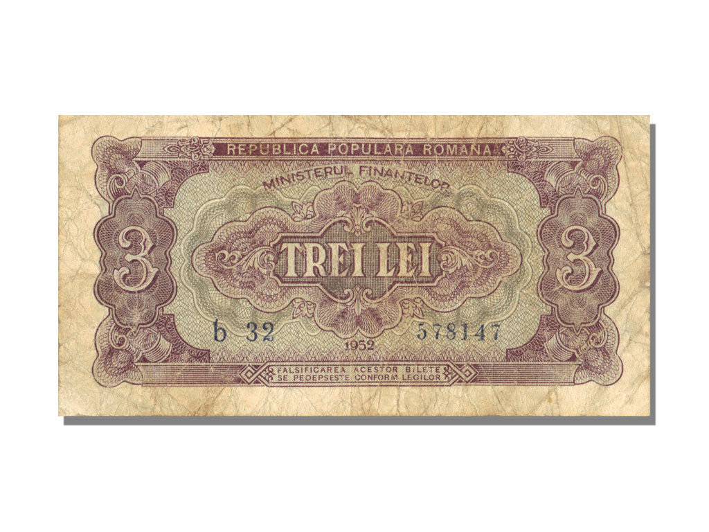 Romania, 3 Lei, 1952, VF(30-35)