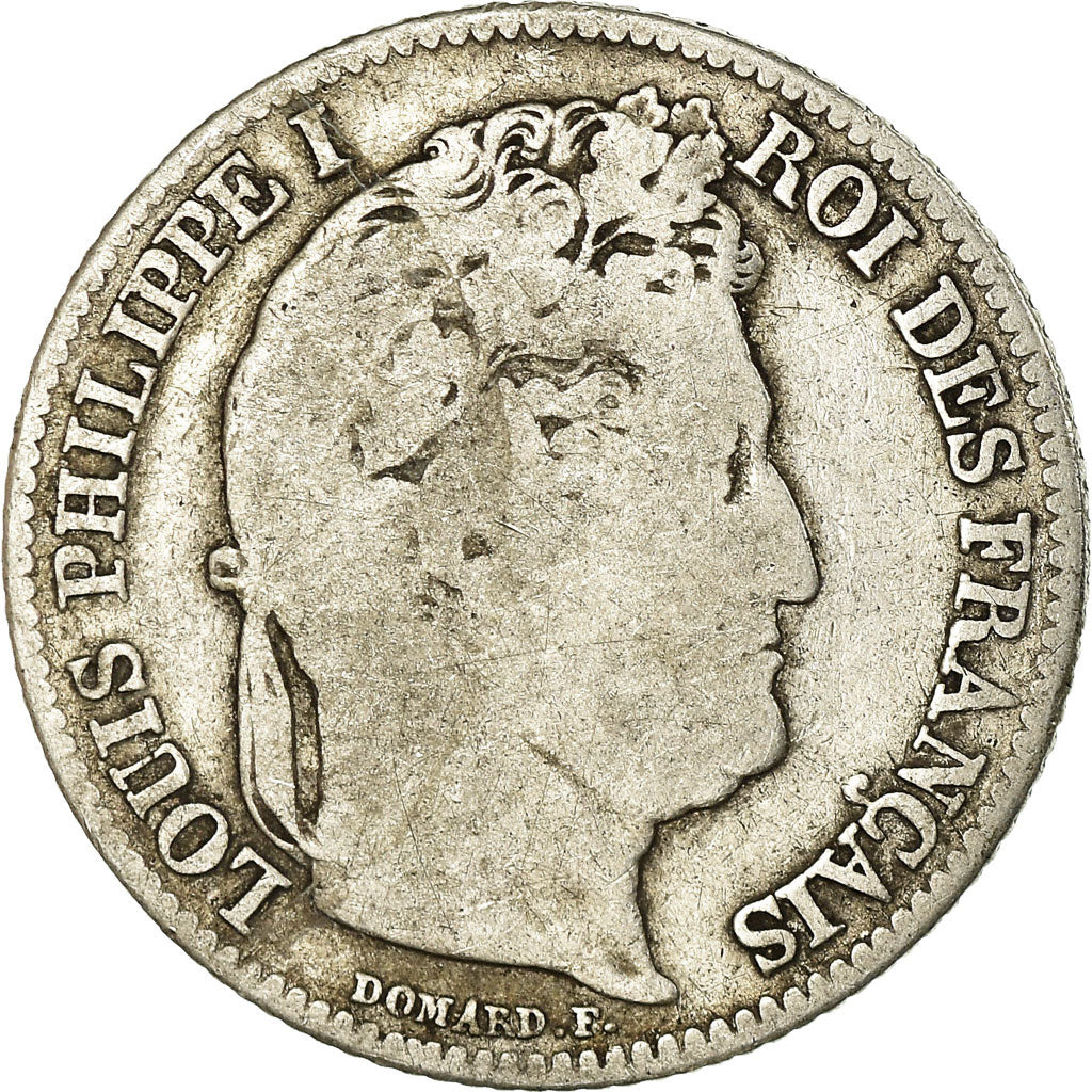 Moeda, França, Louis-Philippe, Franc, 1845, Strasbourg, F(12-15), Prata