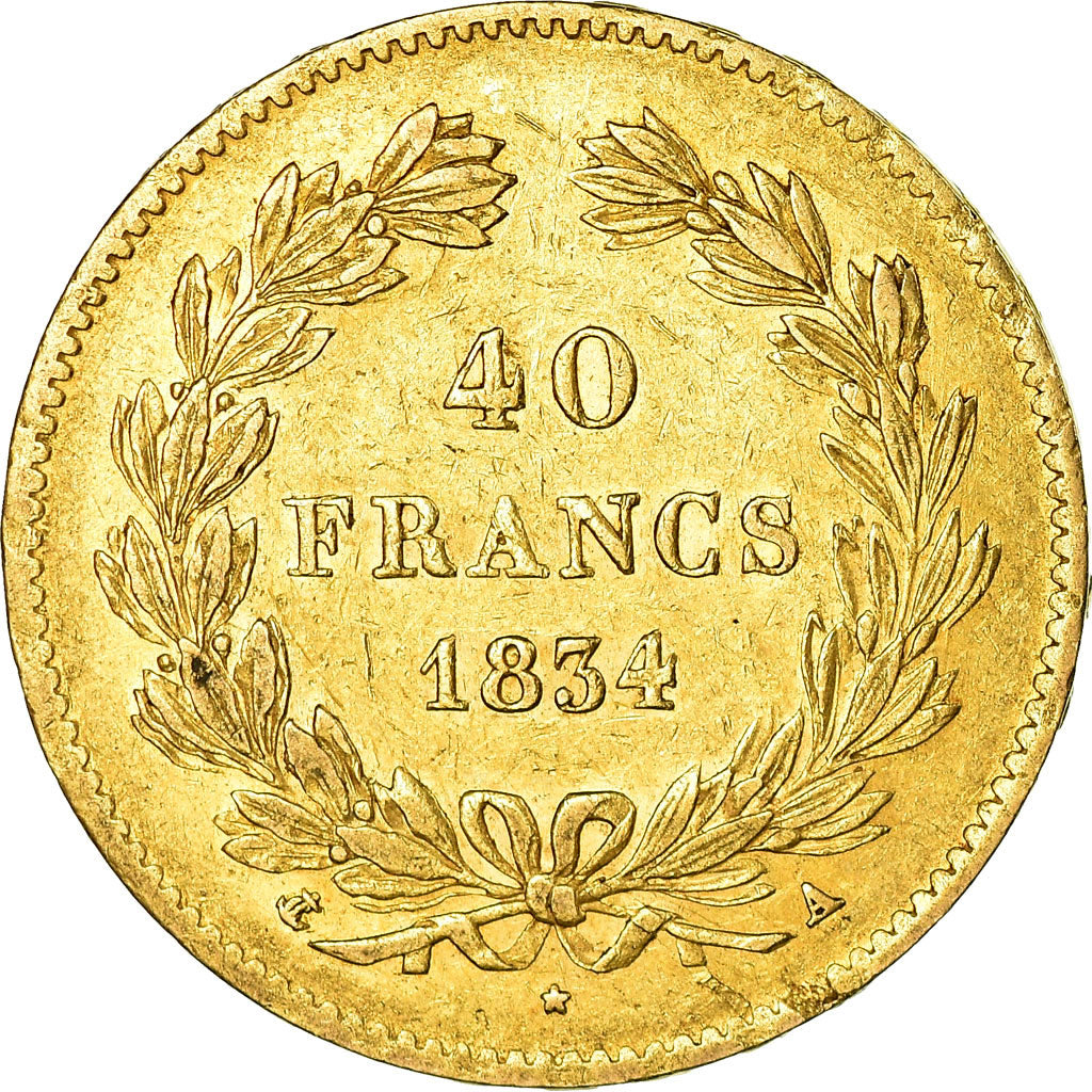 Münze, Frankreich, Louis-Philippe, 40 Francs, 1834, Paris, SS, Gold, KM:747.1