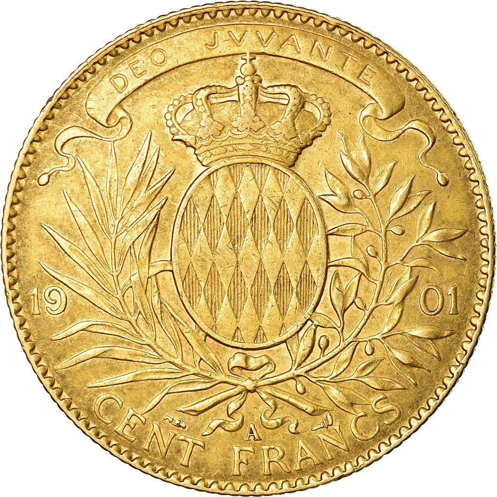 Coin, Monaco, Albert I, 100 Francs, Cent, 1901, Paris, EF(40-45), Gold, KM:105