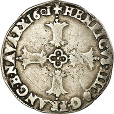 Moneta, Francia, Henri IV, 1/4 Ecu, 1601, Bayonne, MB+, Argento, Sombart:4686