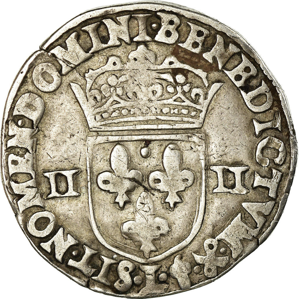 Moneta, Francia, Henri IV, 1/4 Ecu, 1601, Bayonne, MB+, Argento, Sombart:4686