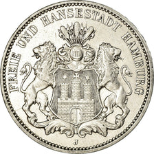 Coin, German States, HAMBURG, 3 Mark, 1908, Hamburg, EF(40-45), Silver, KM:620