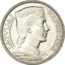 Coin, Latvia, 5 Lati, 1931, AU(50-53), Silver, KM:9