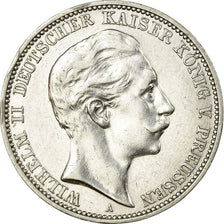 Coin, German States, PRUSSIA, Wilhelm II, 3 Mark, 1909, Berlin, EF(40-45)
