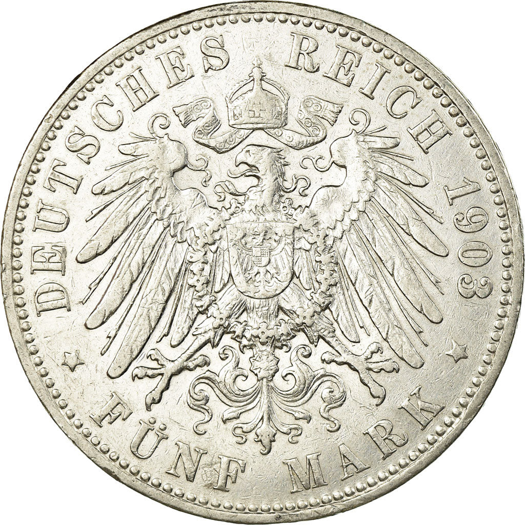 Coin, German States, PRUSSIA, Wilhelm II, 5 Mark, 1903, Berlin, VF(30-35)