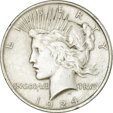 Coin, United States, Peace Dollar, Dollar, 1924, Philadelphia, AU(50-53)
