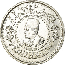 Coin, Morocco, Mohammed V, 500 Francs, 1956, Paris, AU(50-53), Silver, KM:54