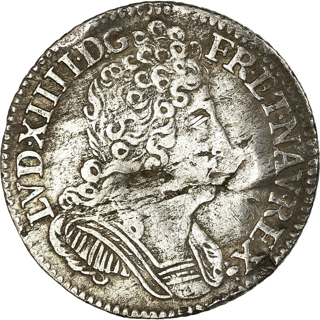 Coin, France, Louis XIV, 1/10 Écu aux 3 couronnes, 1710, Reims, VF(30-35)
