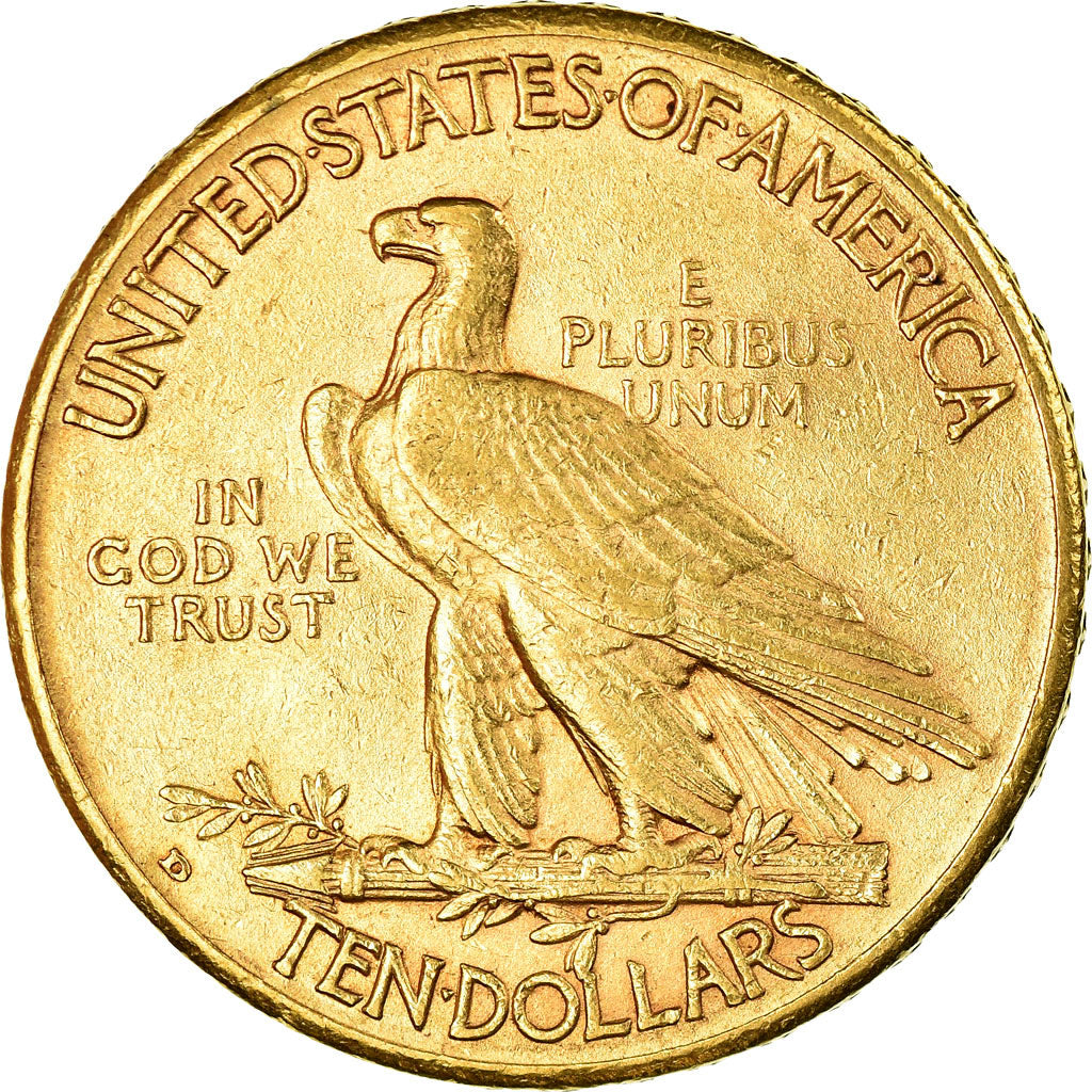 Moneta, USA, Indian Head, $10, Eagle, 1910, Denver, AU(55-58), Złoto, KM:130