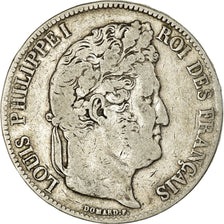 Monnaie, France, Louis-Philippe, 5 Francs, 1837, Strasbourg, TB, Argent