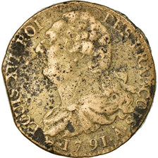 Coin, France, Louis XVI, 2 Sols, 1791, Paris, VF(20-25), Bronze, Gadoury:25