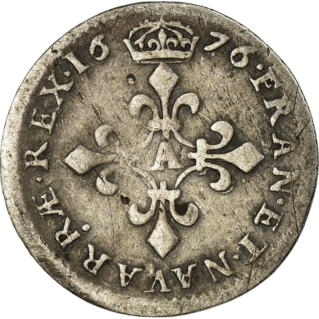Moneta, Francia, Louis XIV, 4 Sols des Traitants, 1676, Paris, B+, Argento