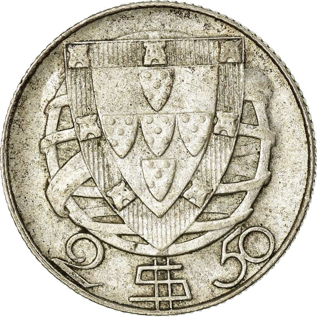Coin, Portugal, 2-1/2 Escudos, 1946, AU(50-53), Silver, KM:580