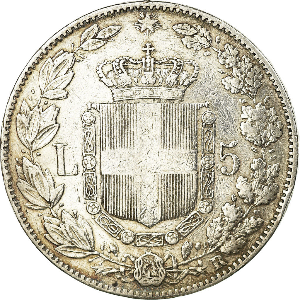 Moneta, Italia, Umberto I, 5 Lire, 1879, Rome, MB, Argento, KM:20