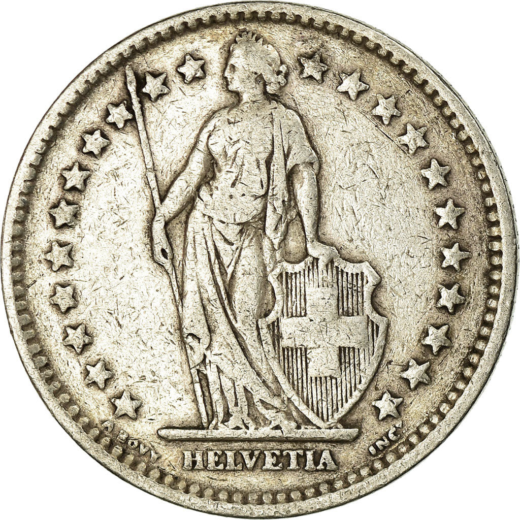 Coin, Switzerland, 2 Francs, 1914, Bern, VF(20-25), Silver, KM:21