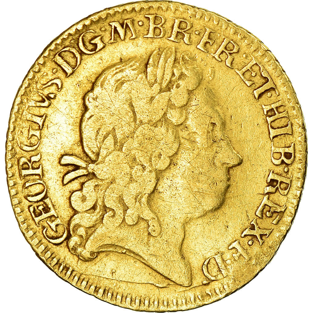 Coin, Great Britain, George I, 1/2 Guinea, 1718, VF(20-25), Gold, KM:541.1