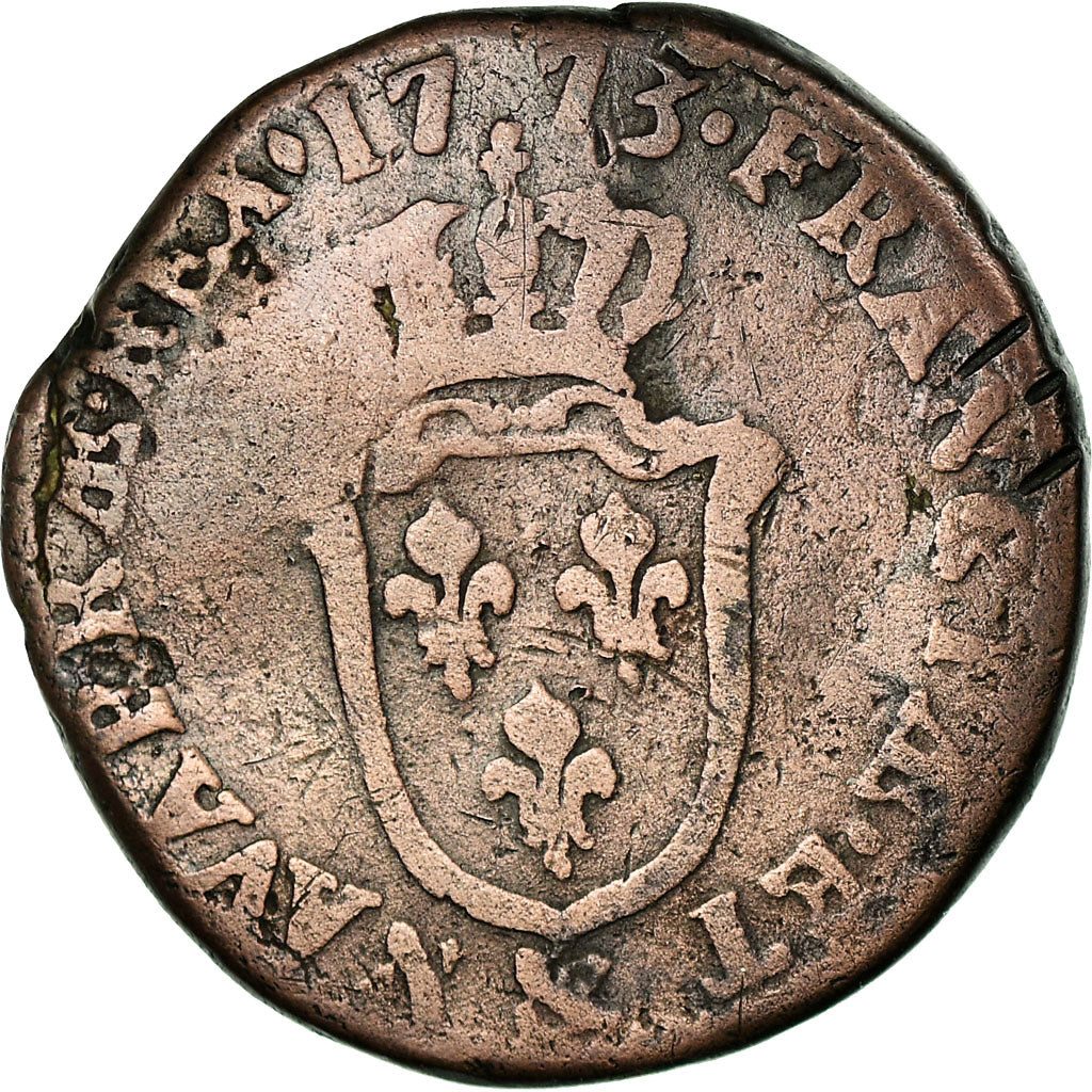 Coin, France, Louis XV, Sol d'Aix, 1773, Aix-en-Provence, VG(8-10), Copper