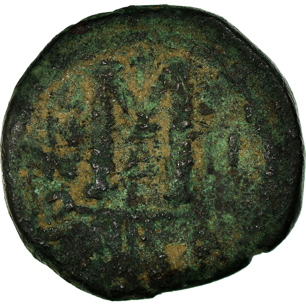 Munten, Justinus II, Follis, 566-567, Nicomedia, ZG+, Koper, Sear:369