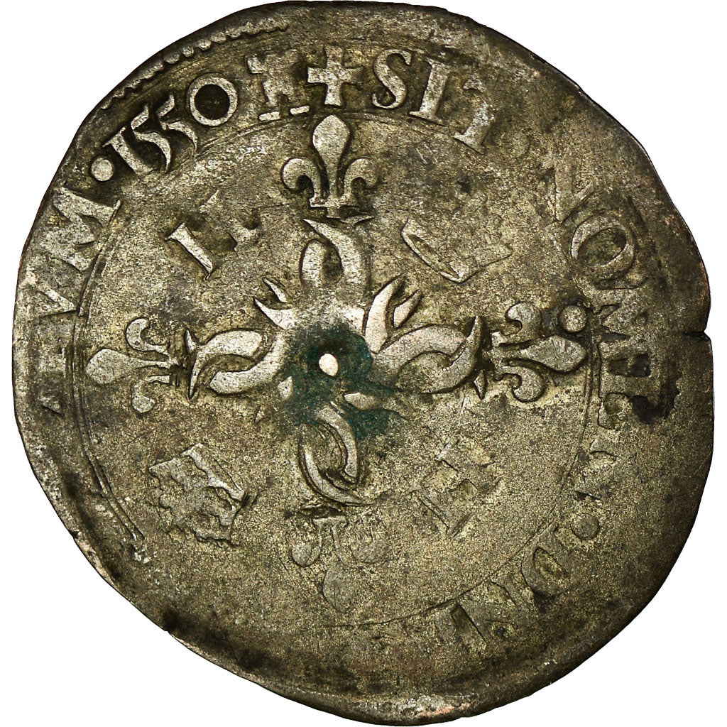 Coin, France, Henri II, Douzain, 1550, Tours, VF(20-25), Billon, Sombart:4380