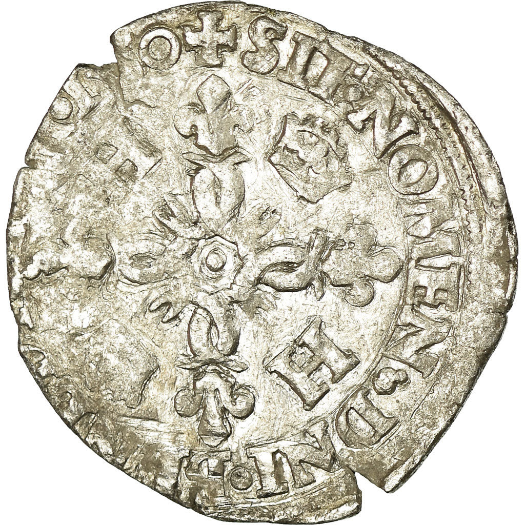 Moneda, Francia, Henri II, Douzain aux croissants, 1550, Paris, BC+, Vellón