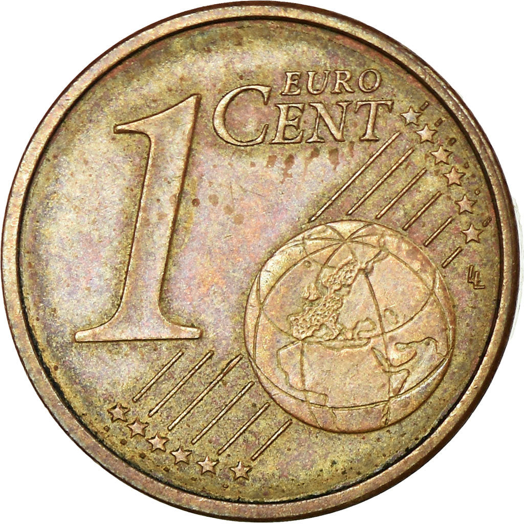 European Union, 1 Centime, Double revers, AU(50-53), Coppered Steel